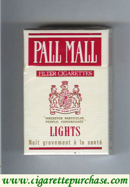 Pall Mall Filter Cigarettes Lights white and red cigarettes hard box